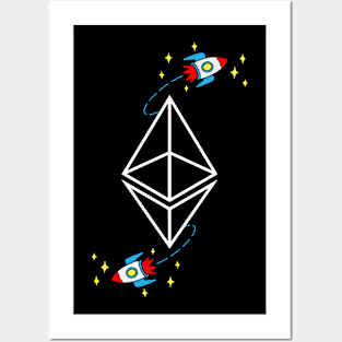 Ethereum Rocket - Cryptocurrency Millionaire Digital Cash Posters and Art